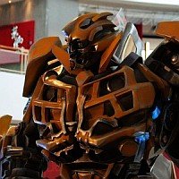 queensbay mall transformers expo - bumblebee statue